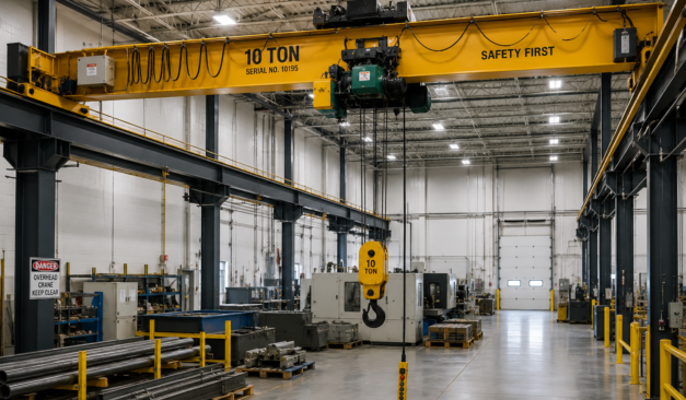 Industrial overhead crane and electric hoist system requiring engineering review under Ontario Regulation 851