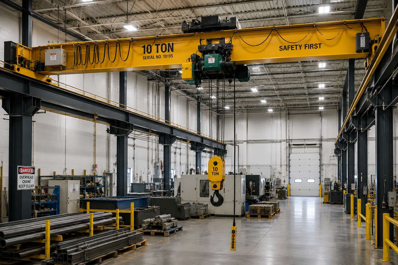 Industrial overhead crane and electric hoist system requiring engineering review under Ontario Regulation 851